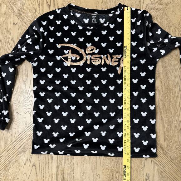 Disney Black Mickey Mouse Head Print Long Sleeve Top‎ Medium - Picture 6 of 7